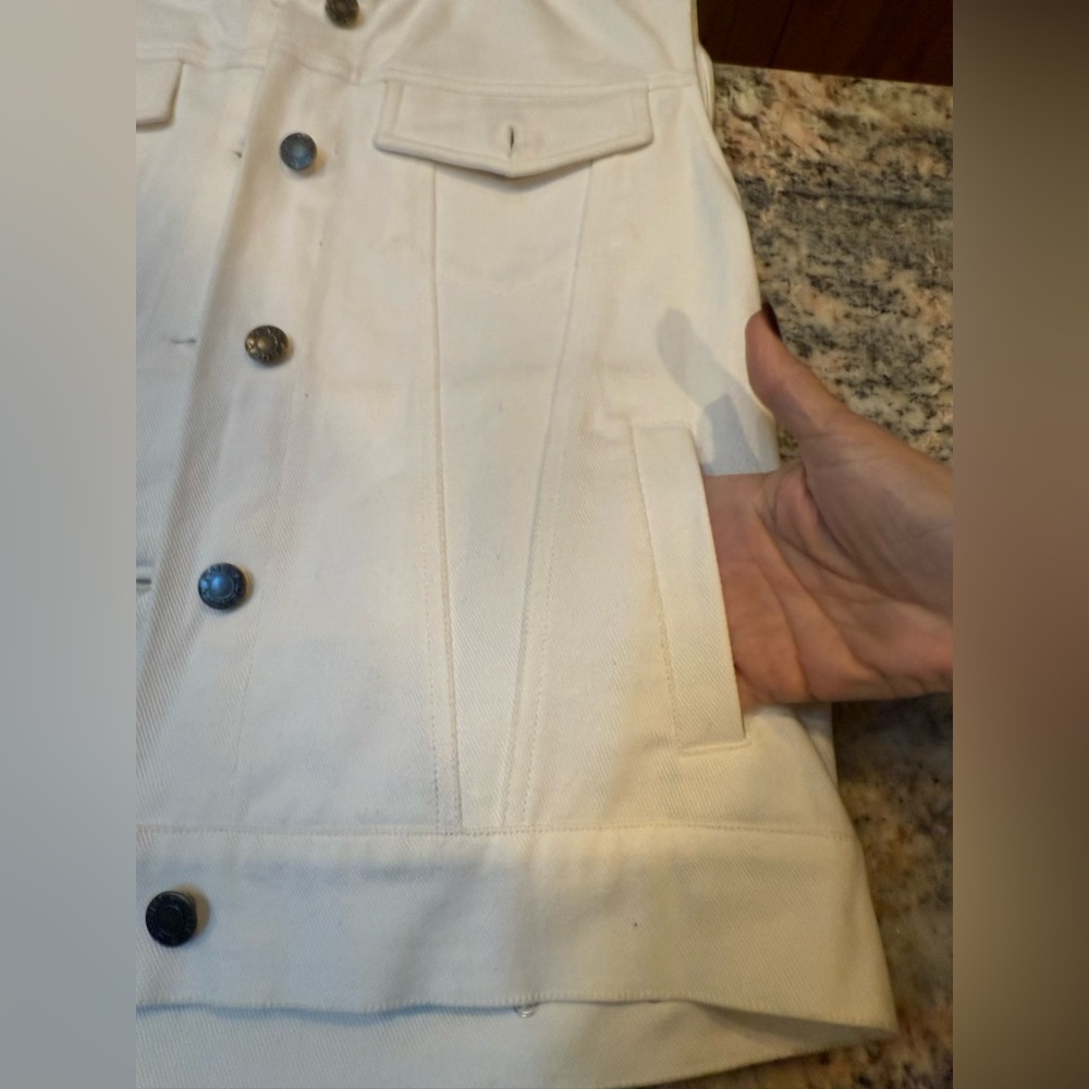 Rue De Seine Rhapsody Cream Embroidered Denim Vest. LIMITED EDITION. Size Medium - Picture 7 of 16